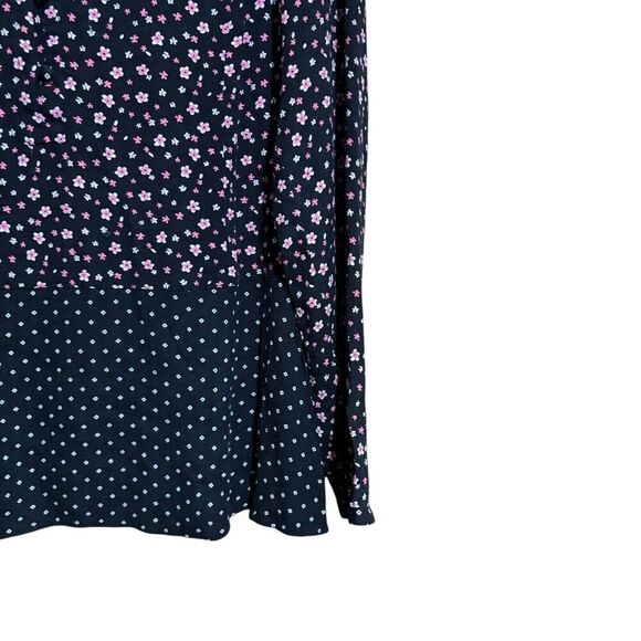 J Jill Top Womens Medium Multicolor Floral Print Split Neck Rayon Blouse - Picture 5 of 9